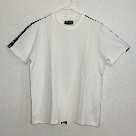 IDRIS Men’s T Shirt with Black and White CustomStrapping on Shoulders & Spine